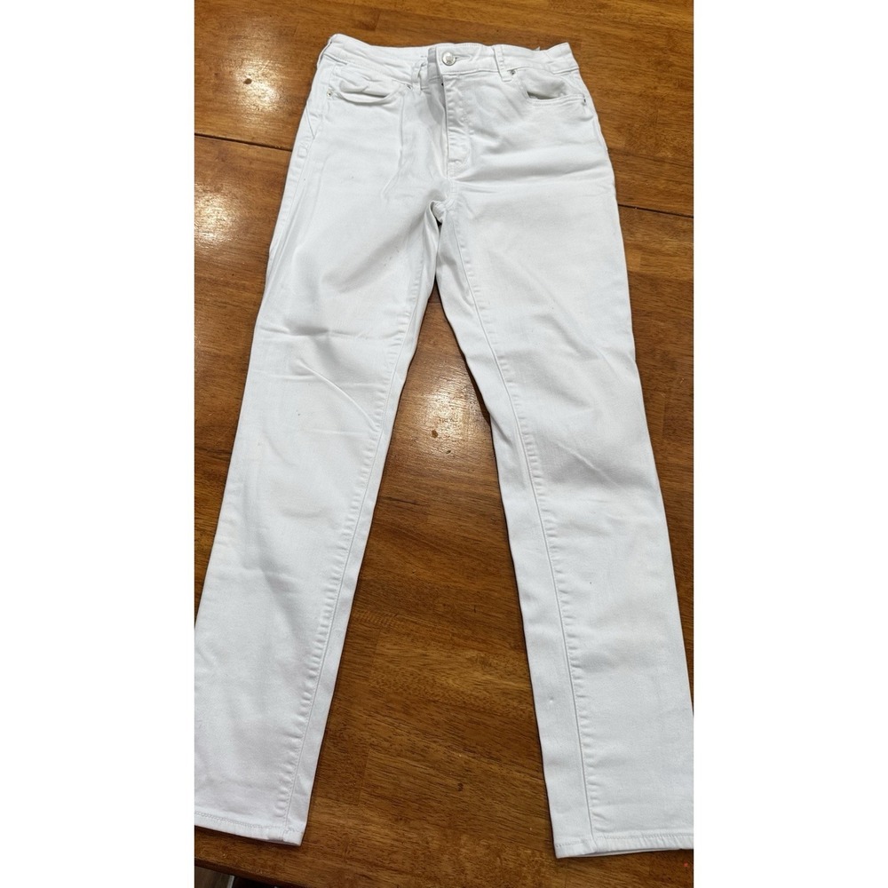Chico's Platinum Jegging Jeans Womens Size 0.5 White Stretch Skinny Mid Rise